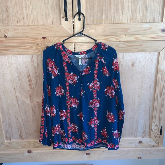 Matilda Jane blue floral pop-over blouse shirt size S - Picture 1 of 5